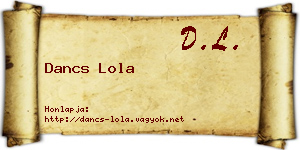Dancs Lola névjegykártya